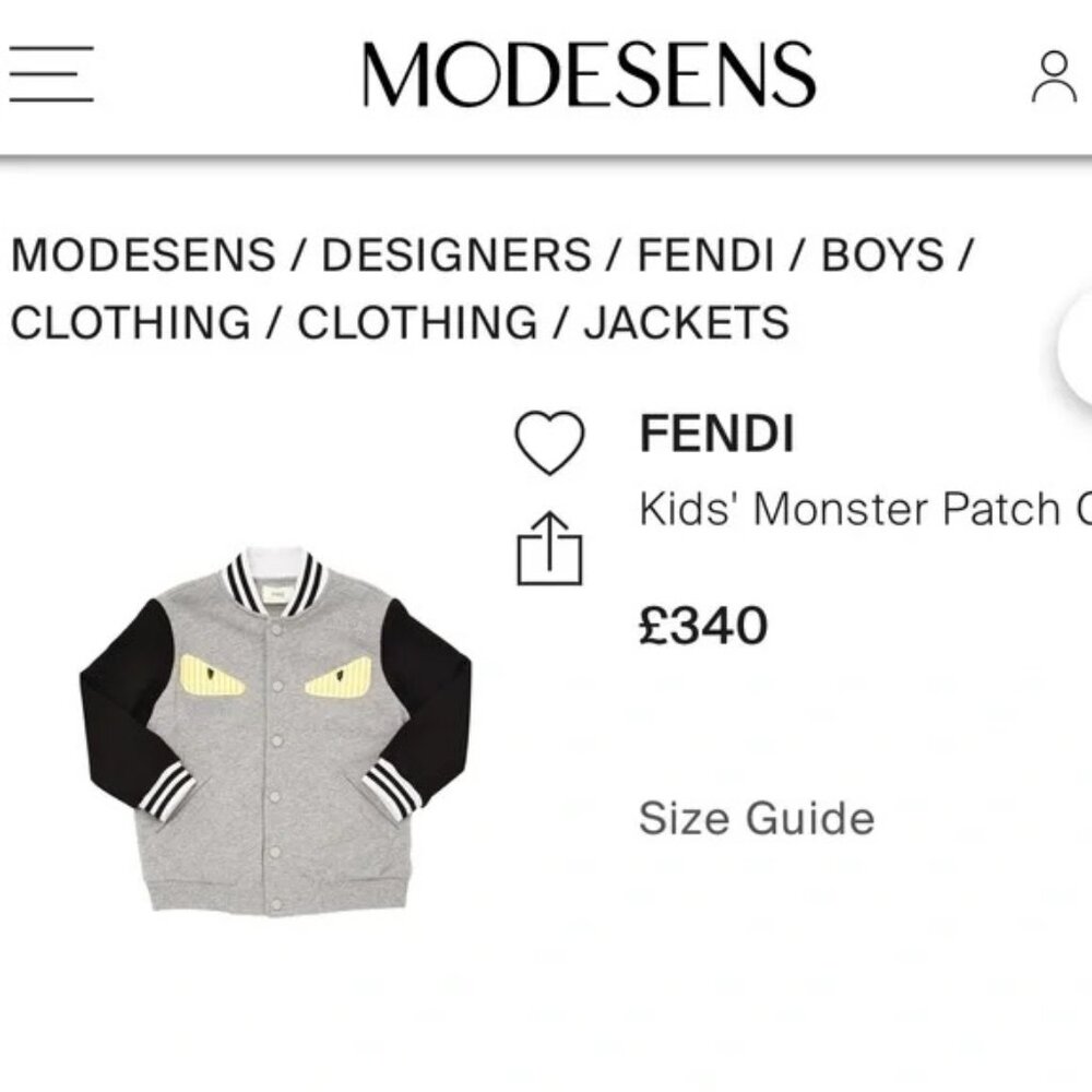 Fendi Kids Monster Patch Bomber Jacket (10)